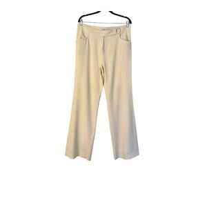 Christian Dior Women's Ivory Viscose Wool Blend Trousers